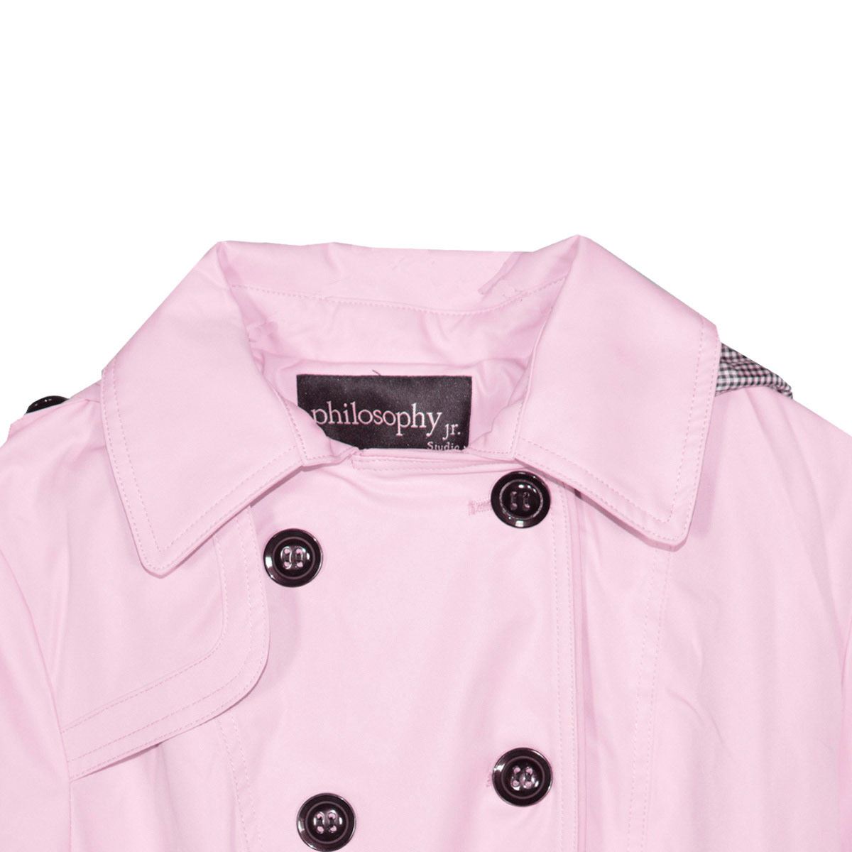 Gabardina Para Mujer, Con Botones Y Cinturón Philosophy Jr Talla Mediana Color Rosa Modelo GPL2304