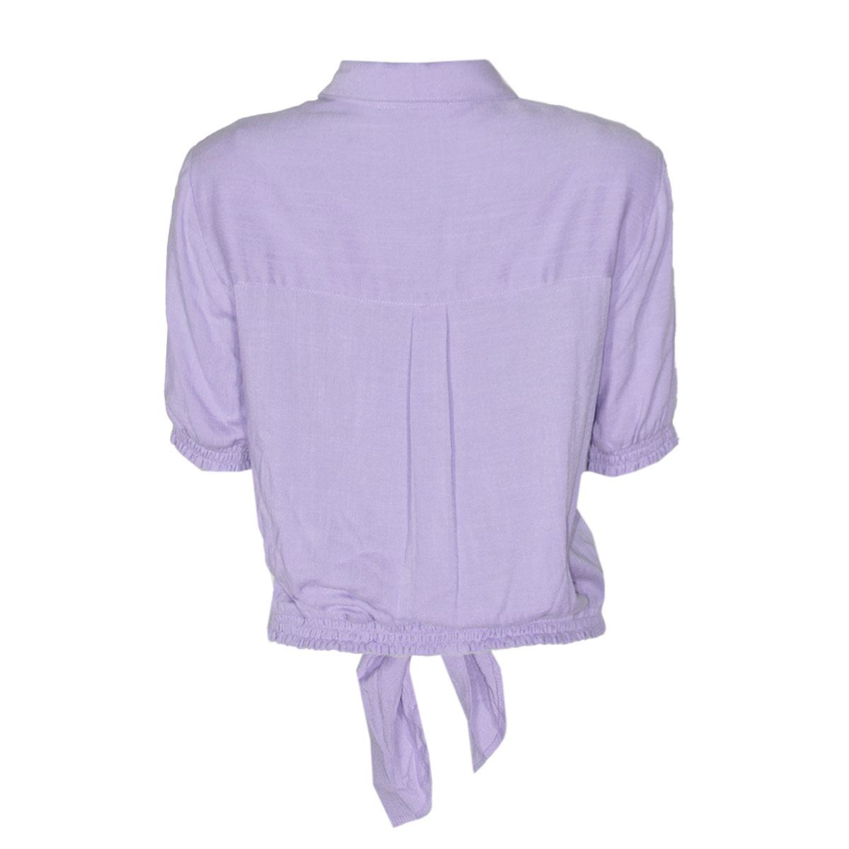 Blusa Para Mujer, Con Cinta De Amarre Y Botones Philosophy Jr Talla Grande Color Morado Claro Modelo 11730