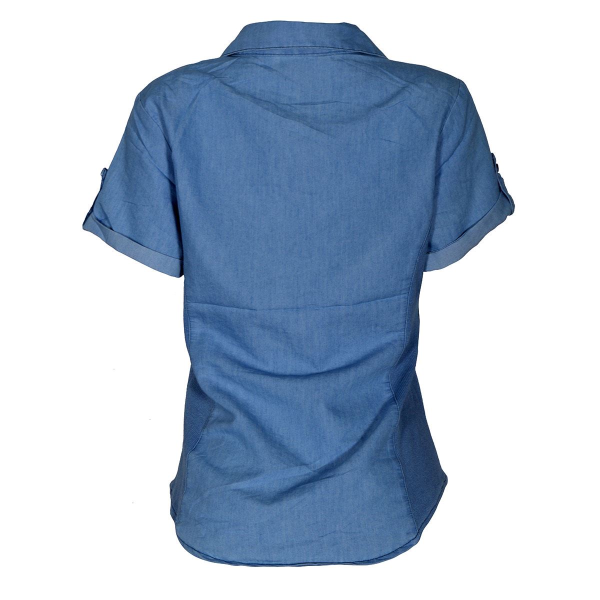 Blusa De Mezclilla Para Mujer, Con Botones Philosophy Jr Talla Mediana Color Azul Oscuro Modelo CTP276M