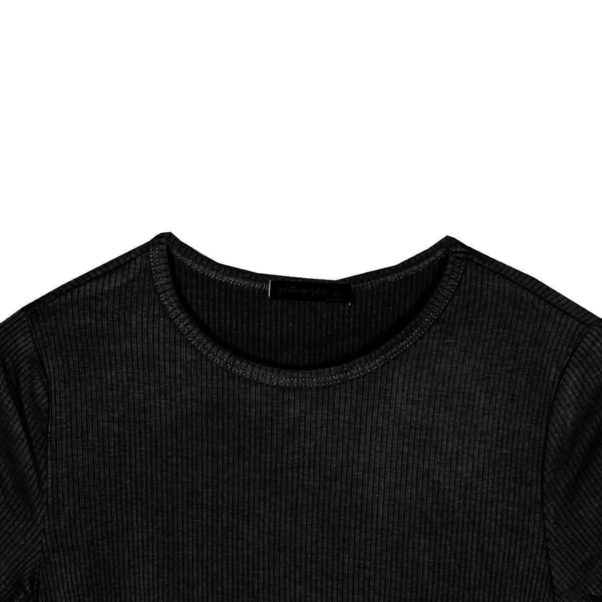 Playera Lisa Para Mujer, Con Jaretas Laterales Philosophy Jr Talla Chica Color Negro Modelo RT42891A