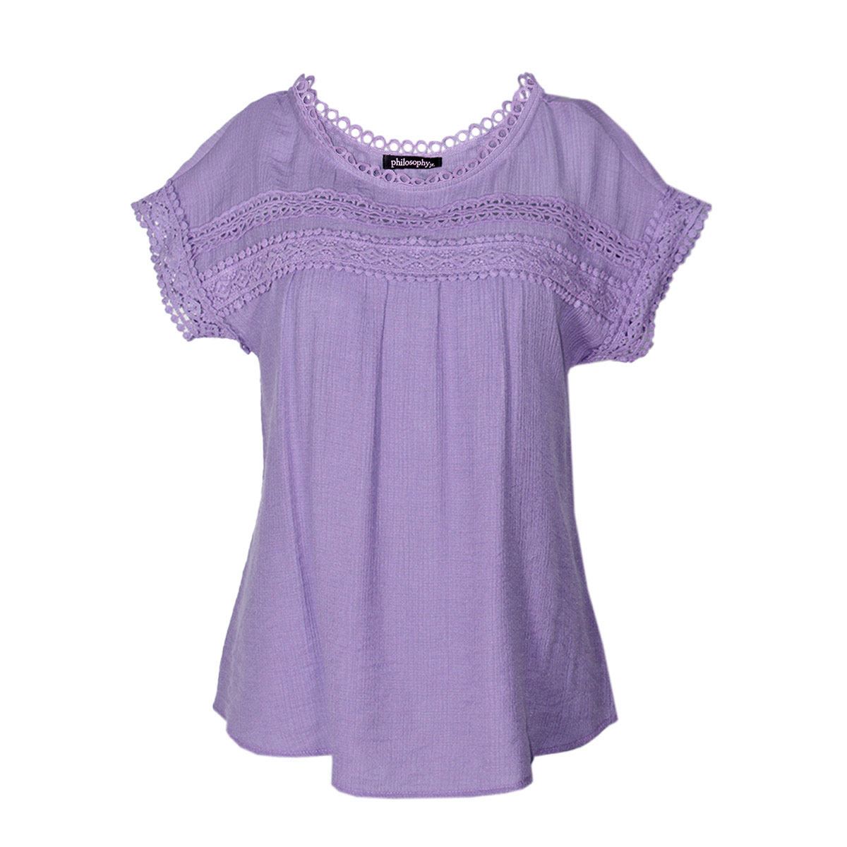 Blusa con encaje y detalles de botones en la espalda para mujer Philosophy