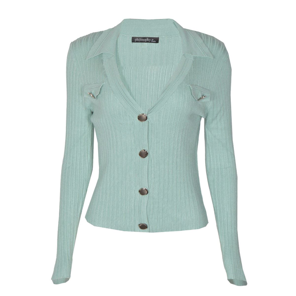 Philosophy Sueter Con Botones Sueter Liso Mujer Suéter Liso Con