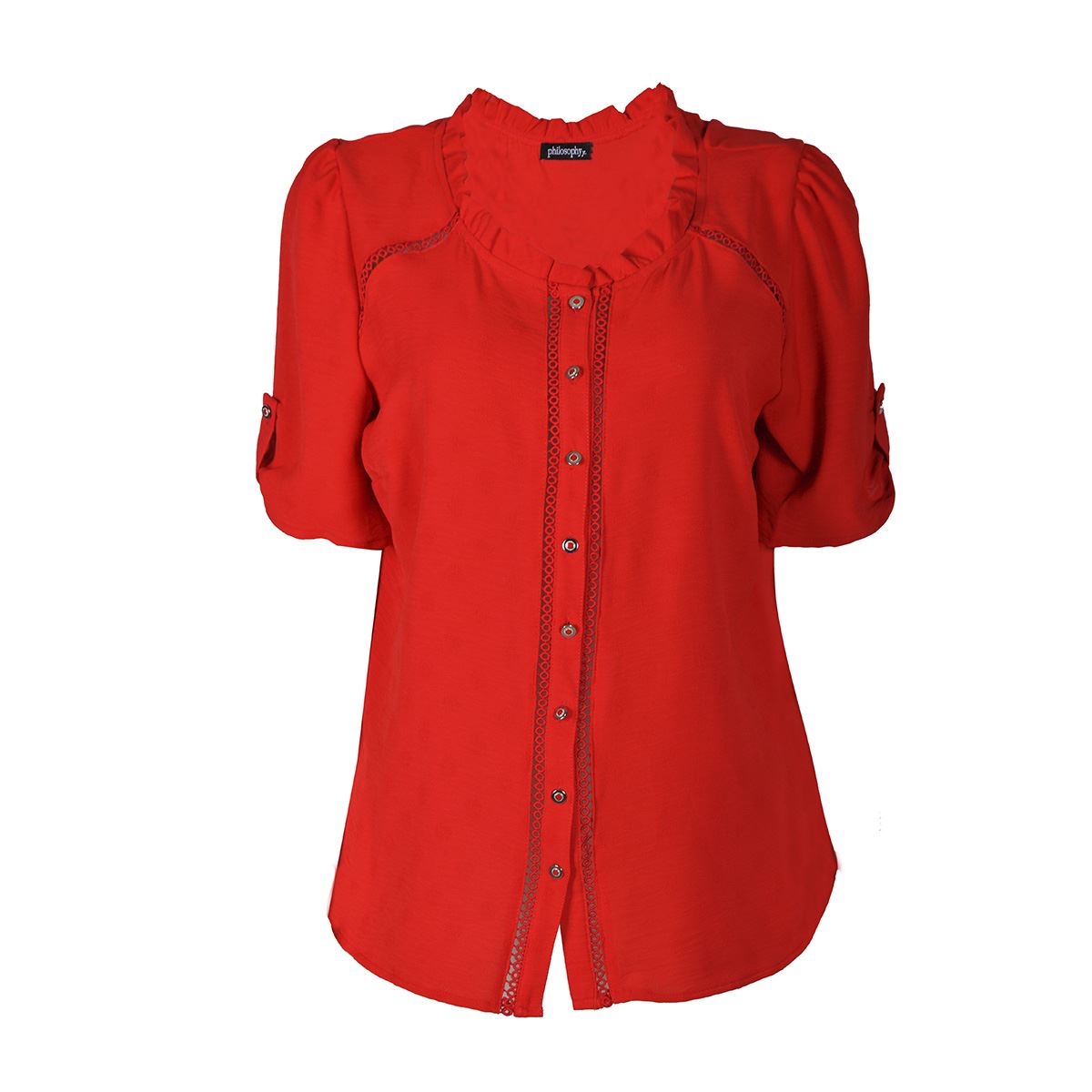 Blusa con elevación en manga y botones para mujer Philosophy