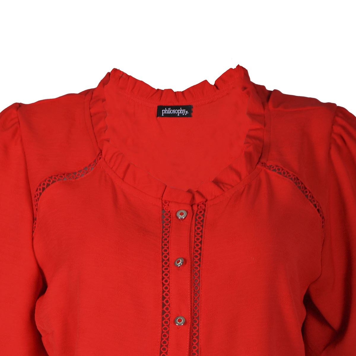 Blusa con elevación en manga y botones para mujer Philosophy