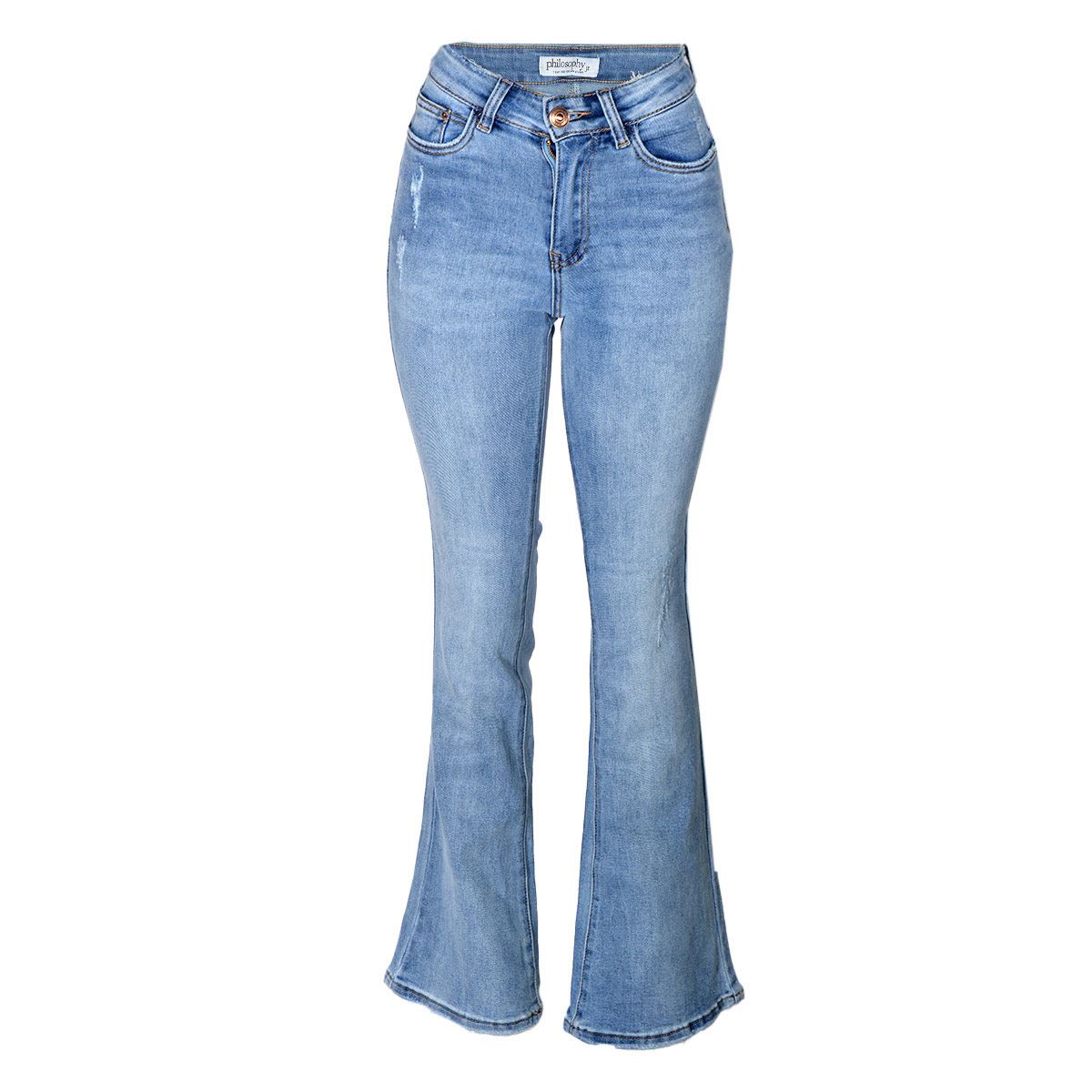 Jeans claro amplio con botón y bolsillos para mujer Philosophy