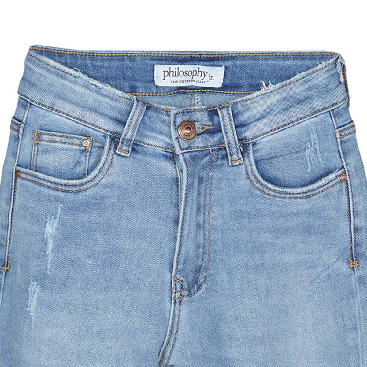 Jeans claro amplio con botón y bolsillos para mujer Philosophy