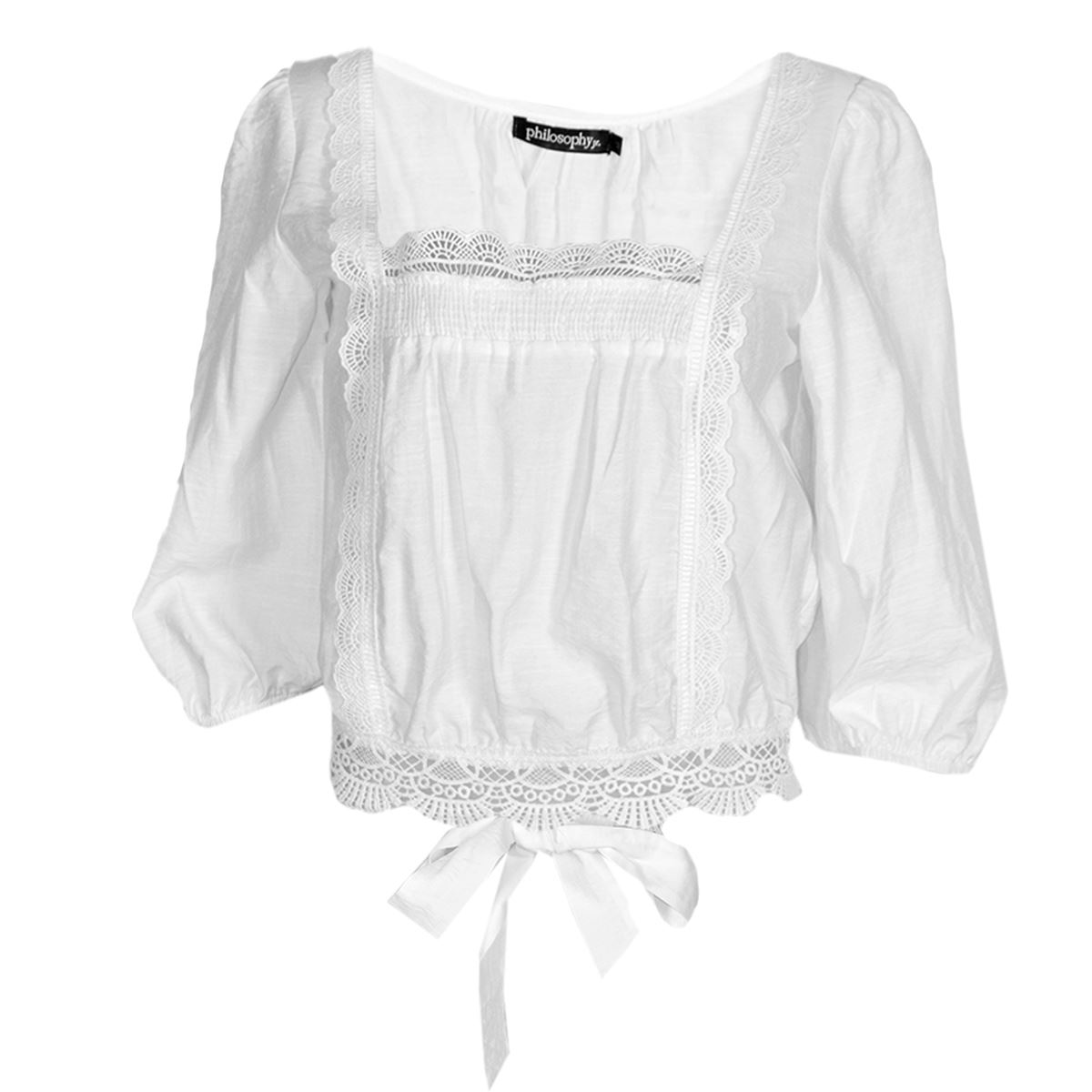 Blusa con detalles de moño y encaje para mujer Philosophy