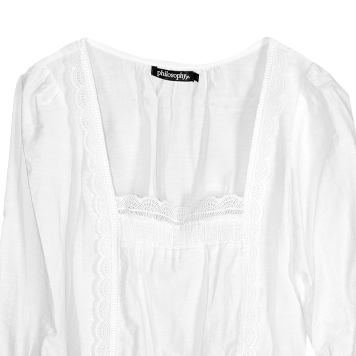 Blusa con detalles de moño y encaje para mujer Philosophy