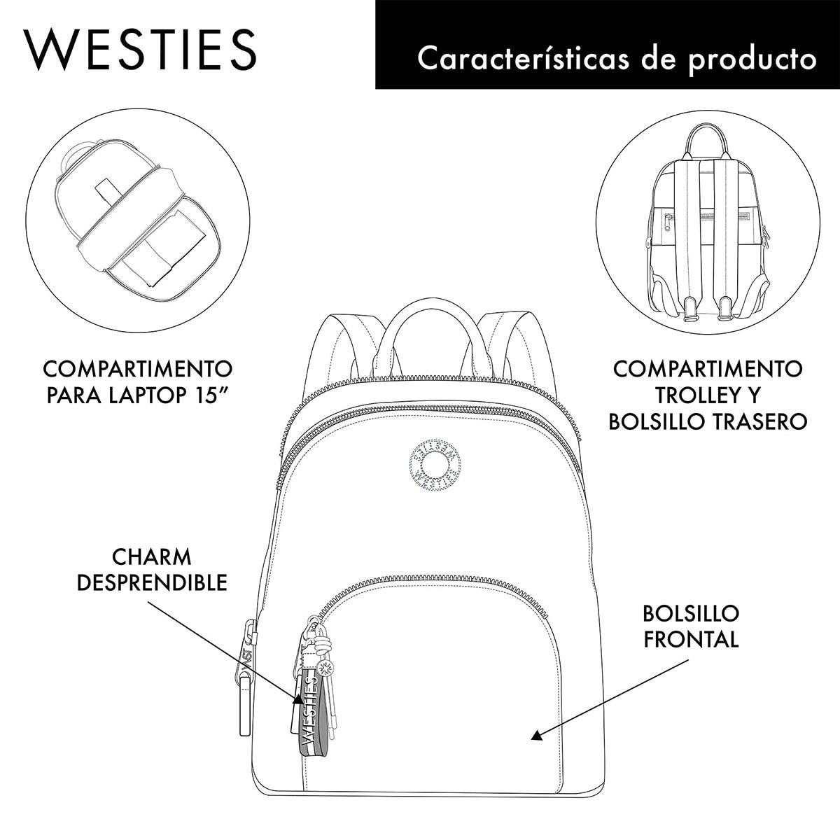 Mochila Westies Negro para Mujer