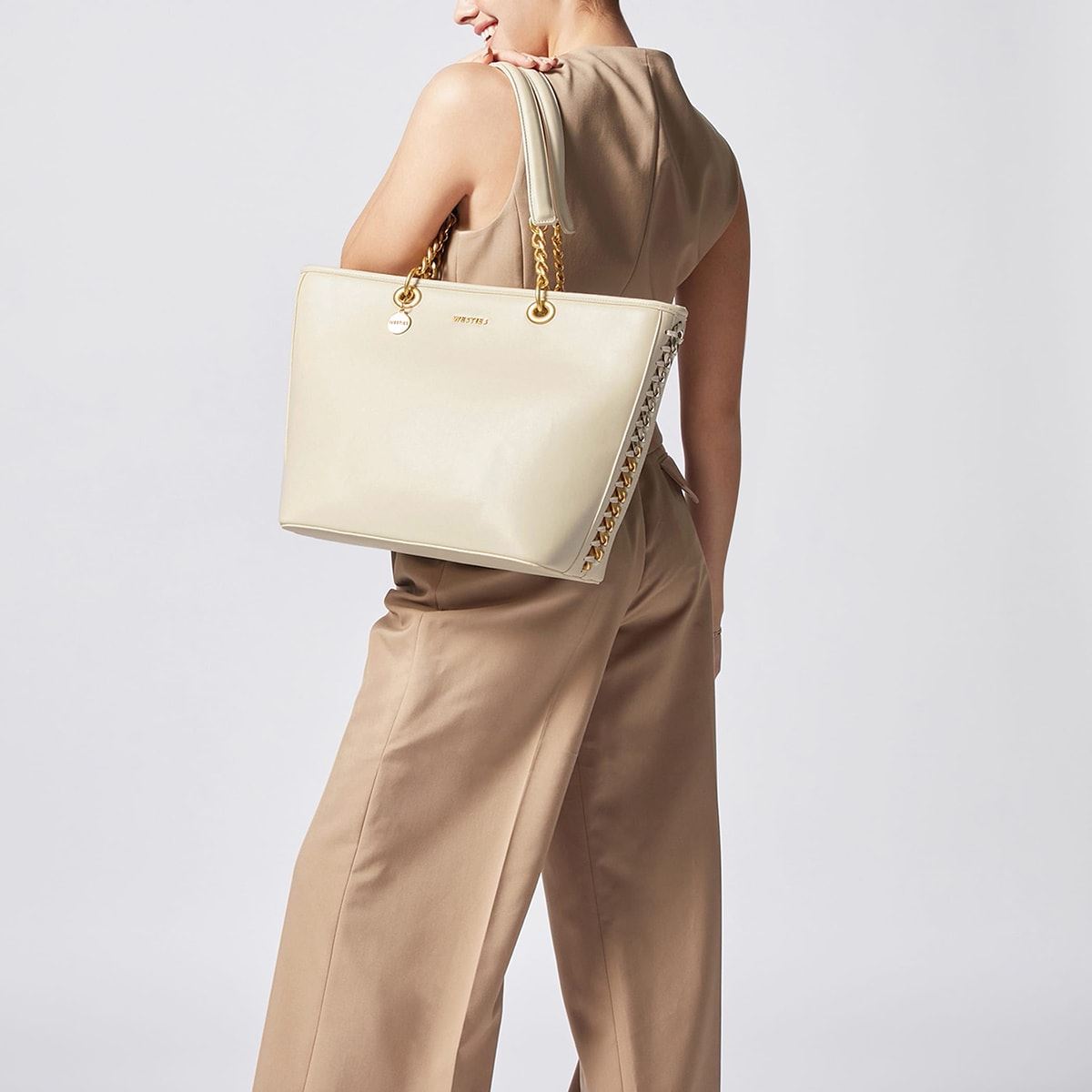 Bolso Tote Westies Marfil para Mujer