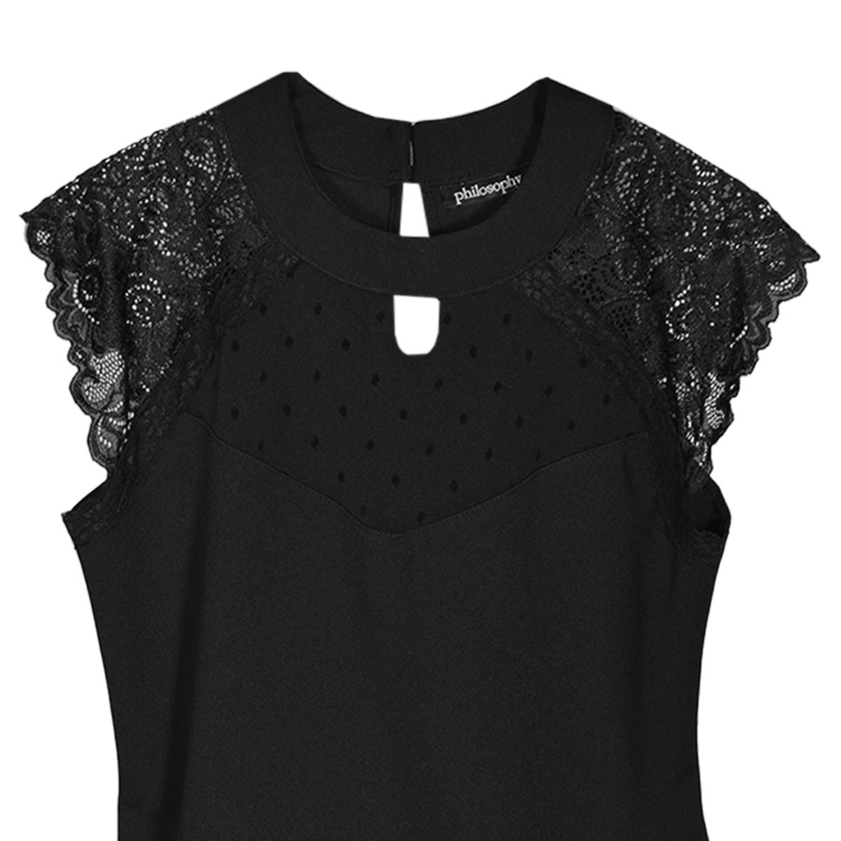 Blusa con encaje y transparencia para mujer Philosophy