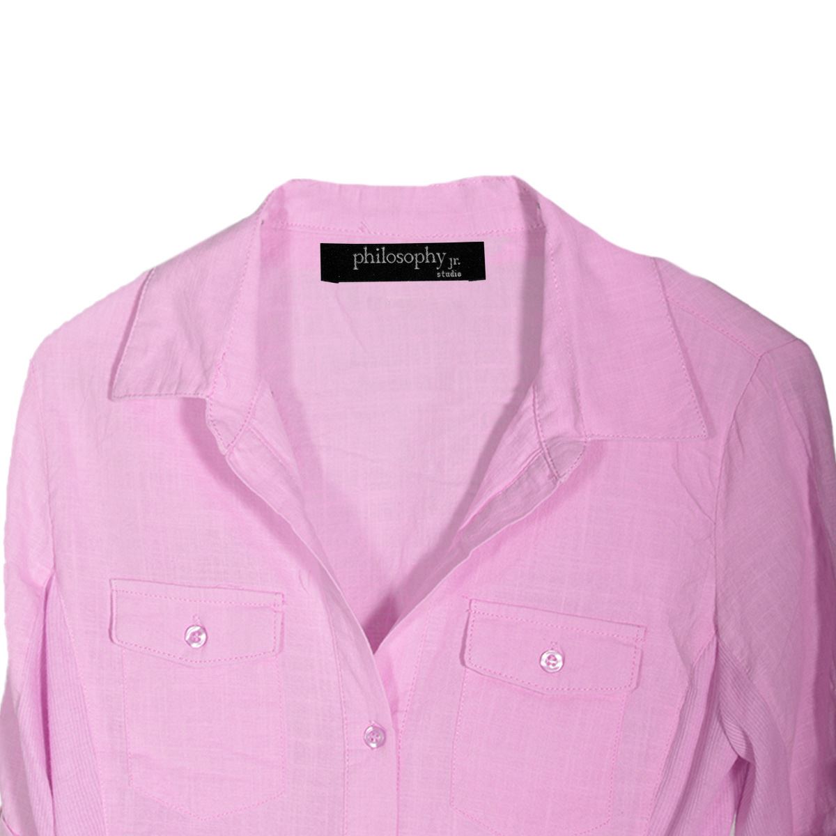 Blusa lisa con elevación en manga para mujer Philosophy Talla Mediana