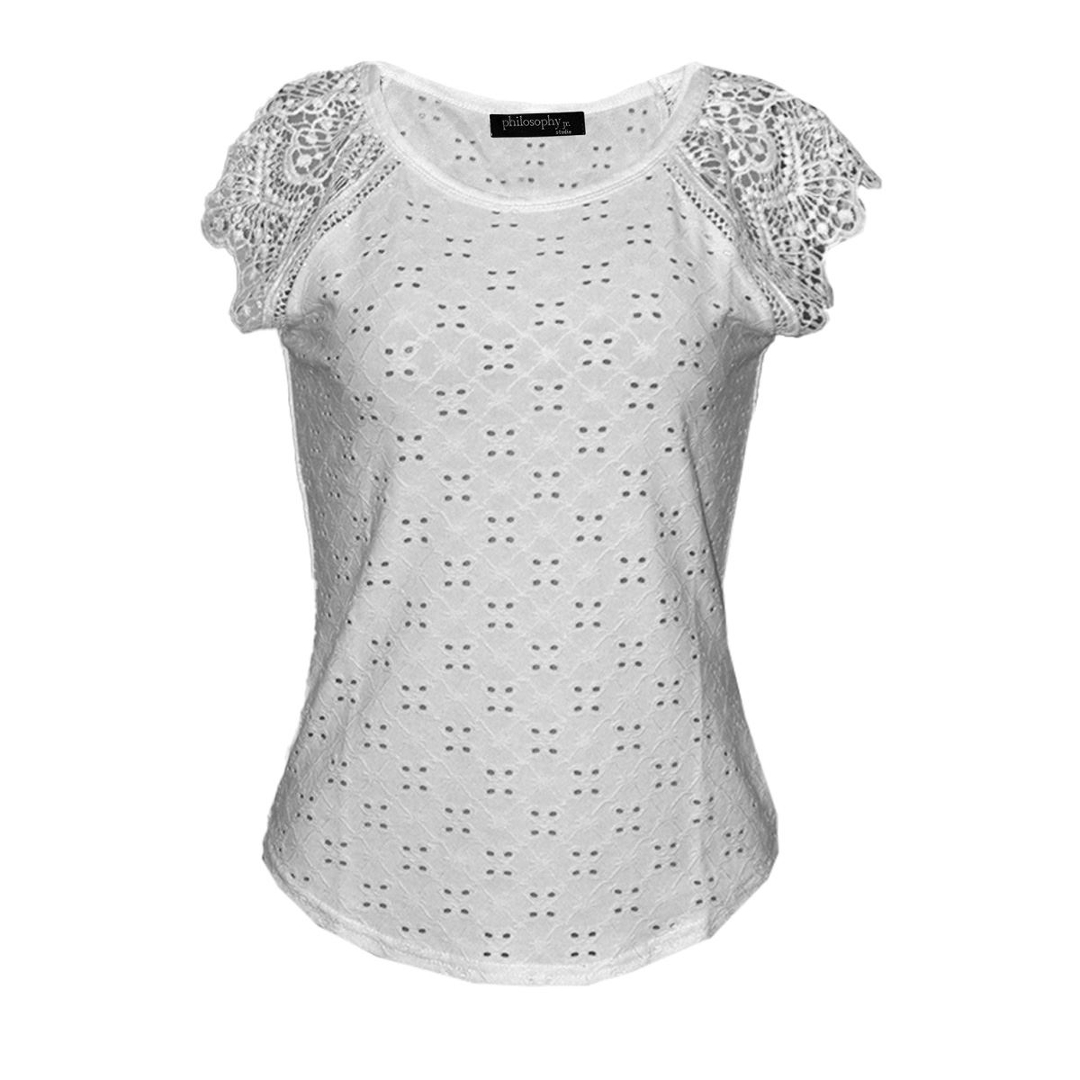 Blusa con detalle de encaje en manga  para mujer Philosophy Talla Chica