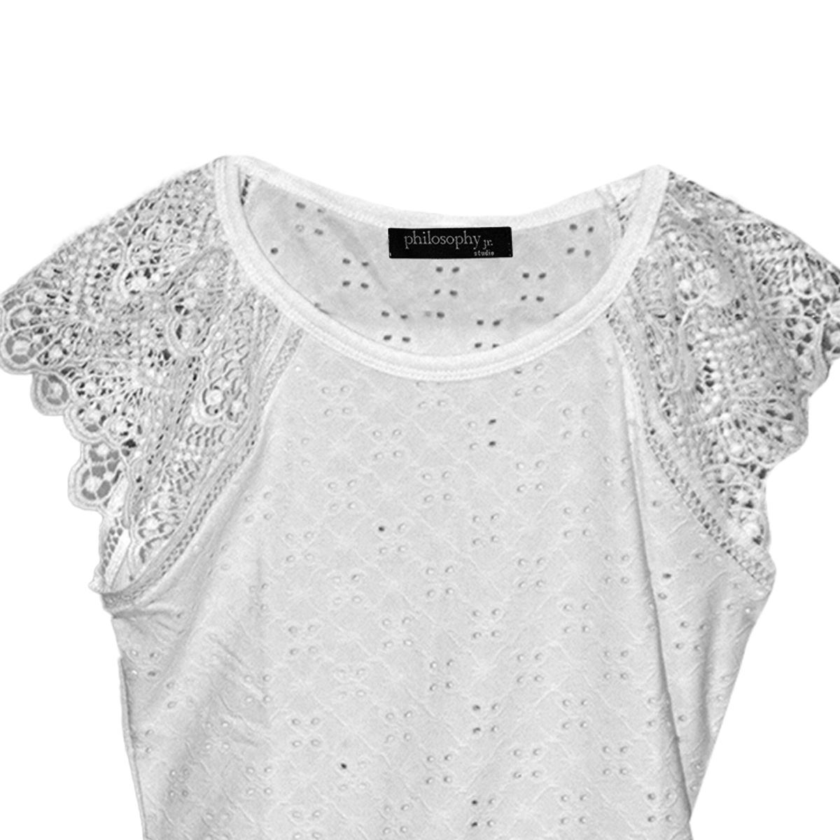 Blusa con detalle de encaje en manga  para mujer Philosophy Talla Chica