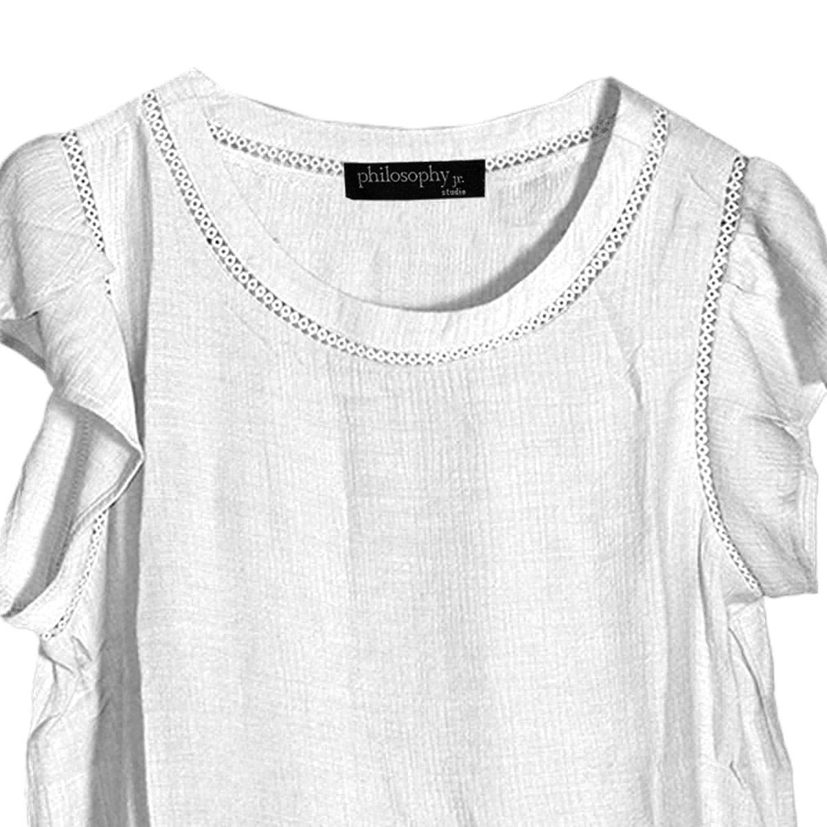 Blusa lisa con detalle pequeño de encaje en cuello para mujer Philosophy Talla Grande