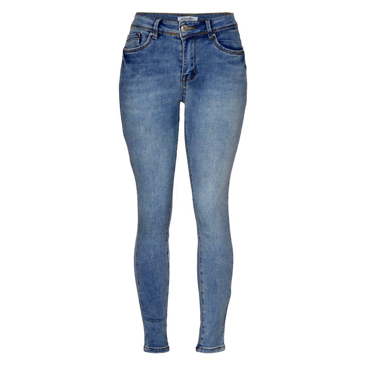 Jeans Skinny con Bolsillos Philosophy Color Azul Claro Talla 1 para Mujer