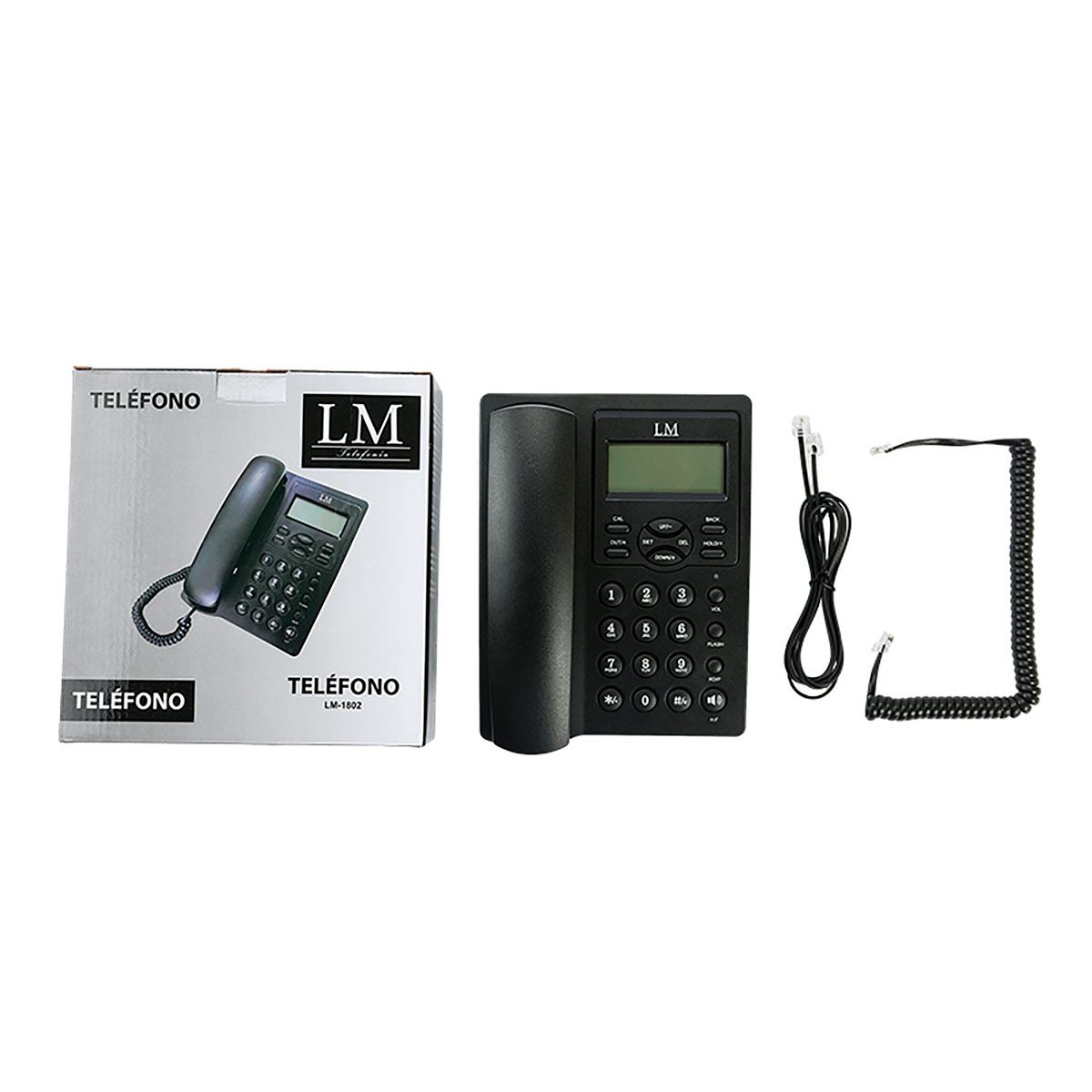 Teléfono De Escritorio Alámbrico LM-1802 Negro