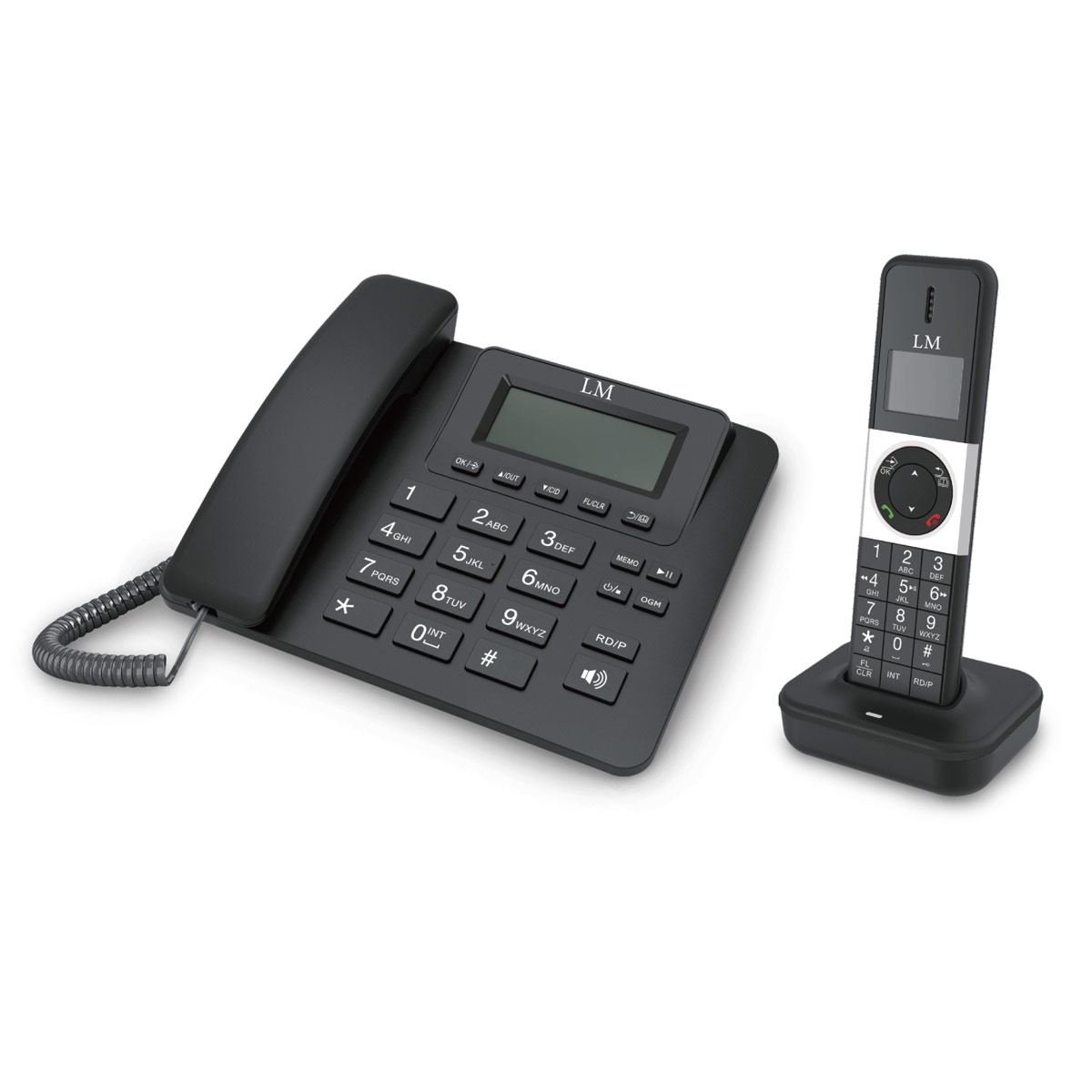 Pack 2 Teléfonos Inalámbricos Pantalla LCD Ámbar Uniden® Negro