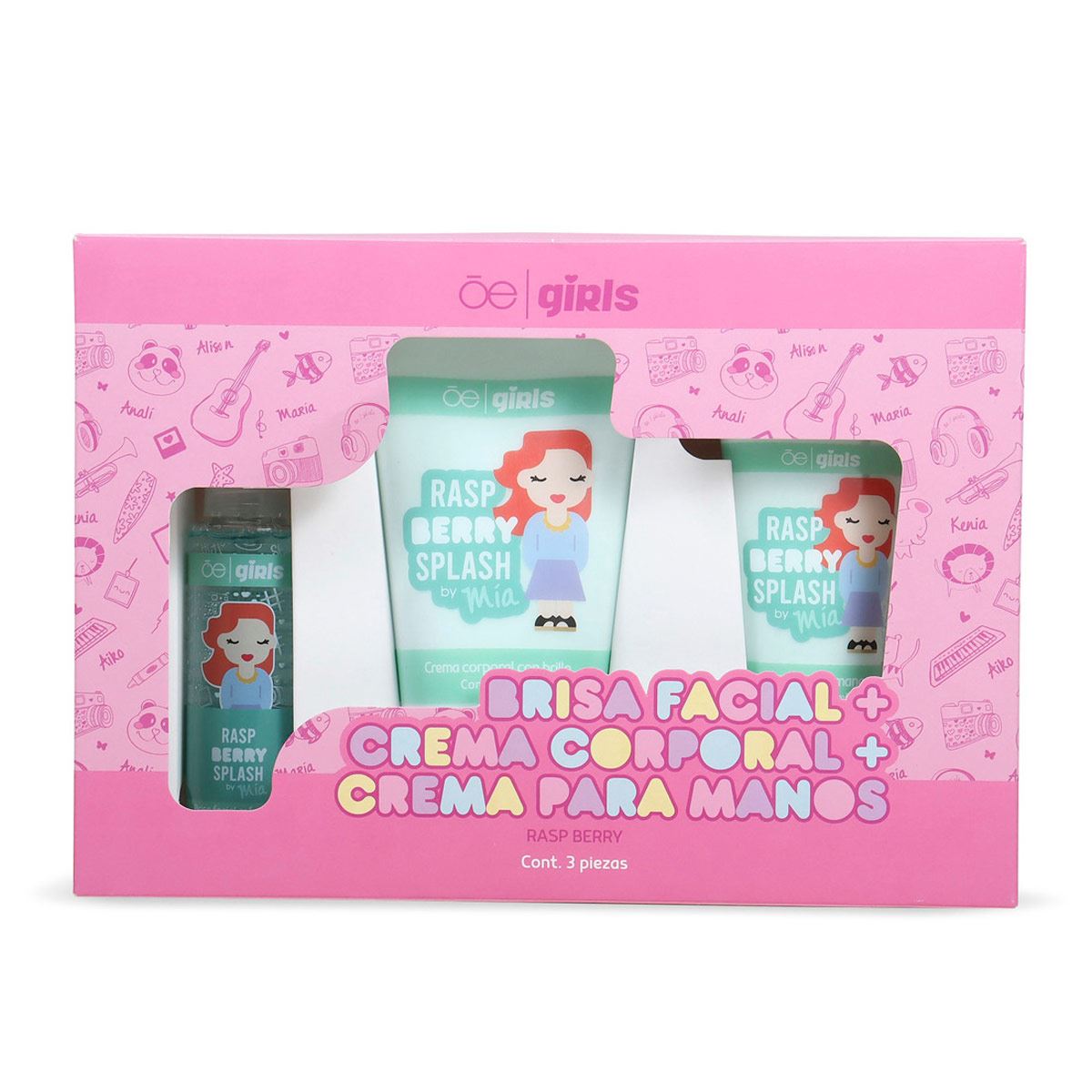 Set Crema De Manos , Brisa Facial Y Crema Corporal Rasp Berry Cloe