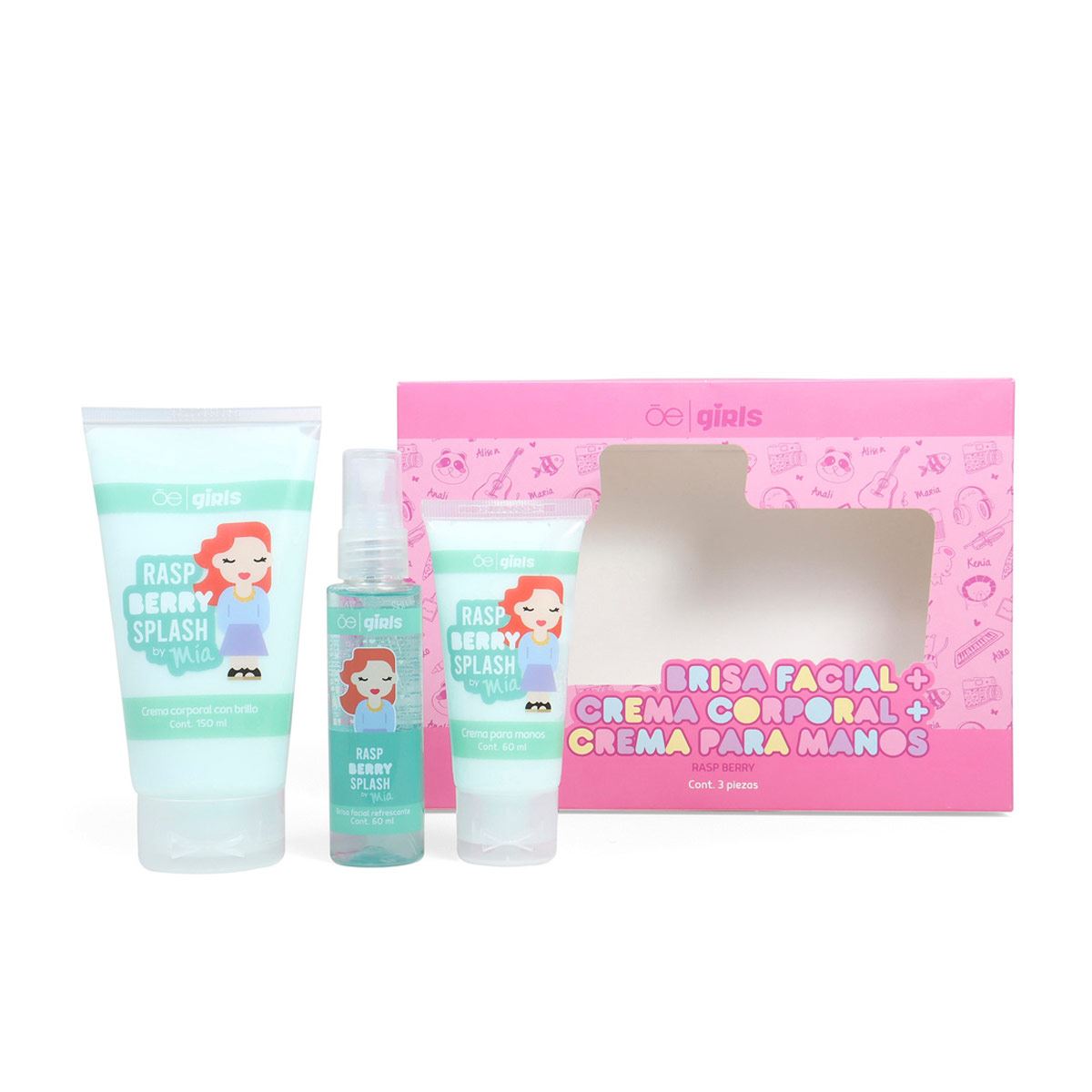 Set Crema De Manos , Brisa Facial Y Crema Corporal Rasp Berry Cloe