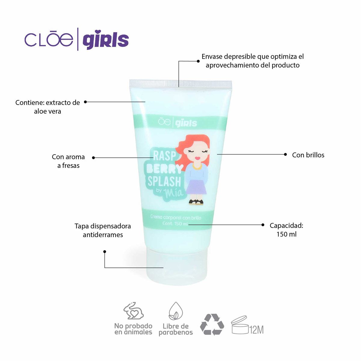 Set Crema De Manos , Brisa Facial Y Crema Corporal Rasp Berry Cloe