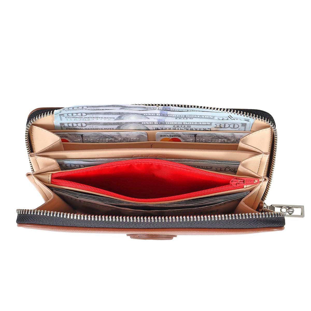 Billetera cloe cierre sencillo color camel modelo 7BINI22083CAM