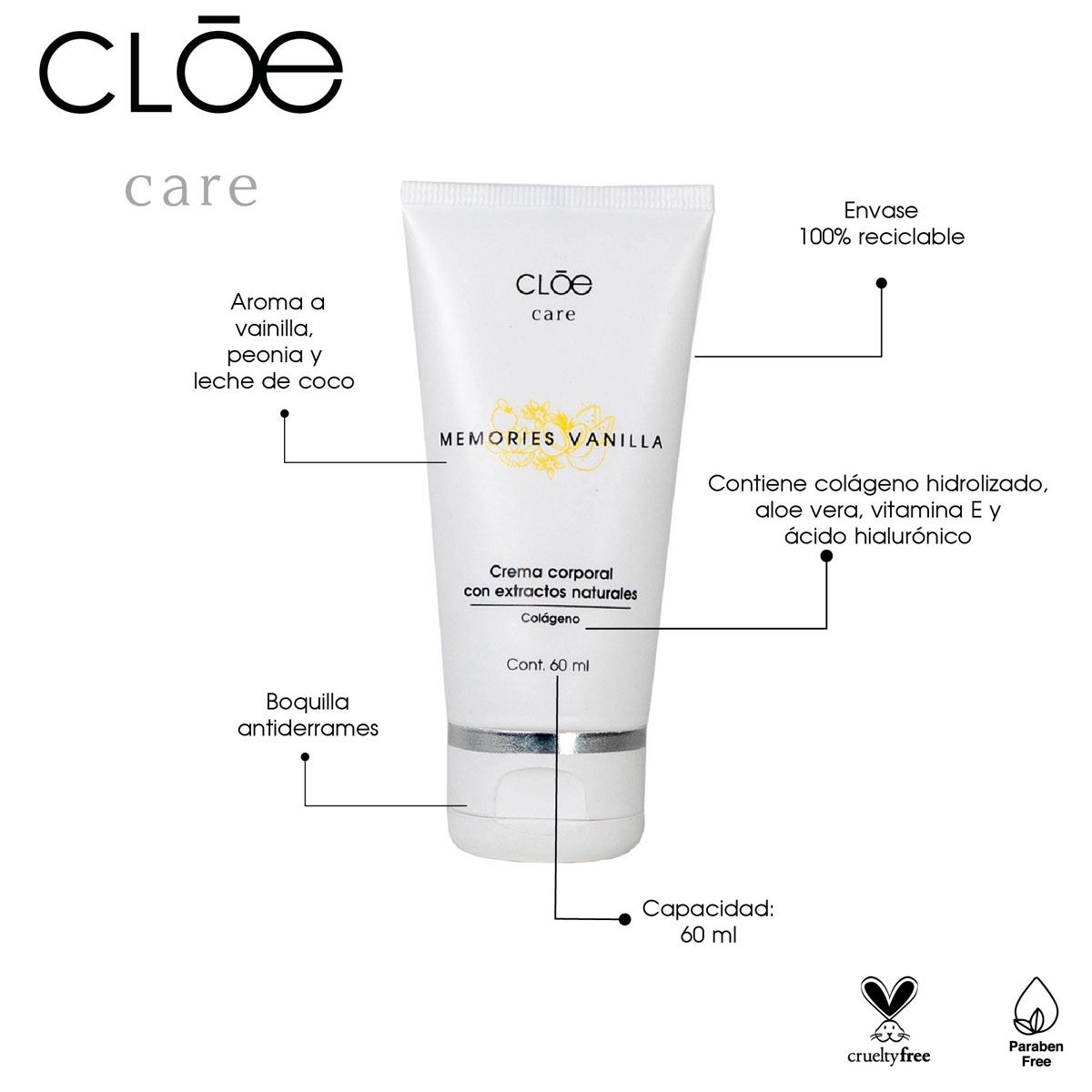 Crema Corporal  Cloe Aroma Memories Vainilla60ml