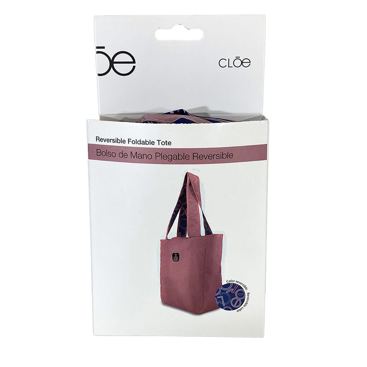 Bolsa Plegable reversible Mediana Rosa-Azul