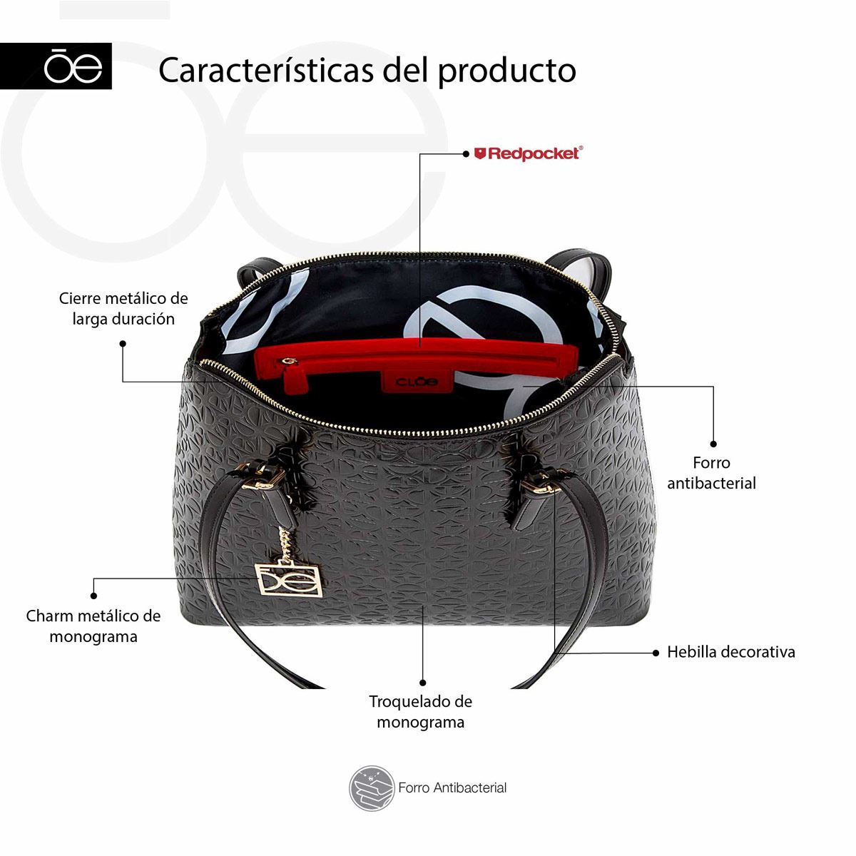 Bolso Cloe Tote Negro 1Blcp22113Neg