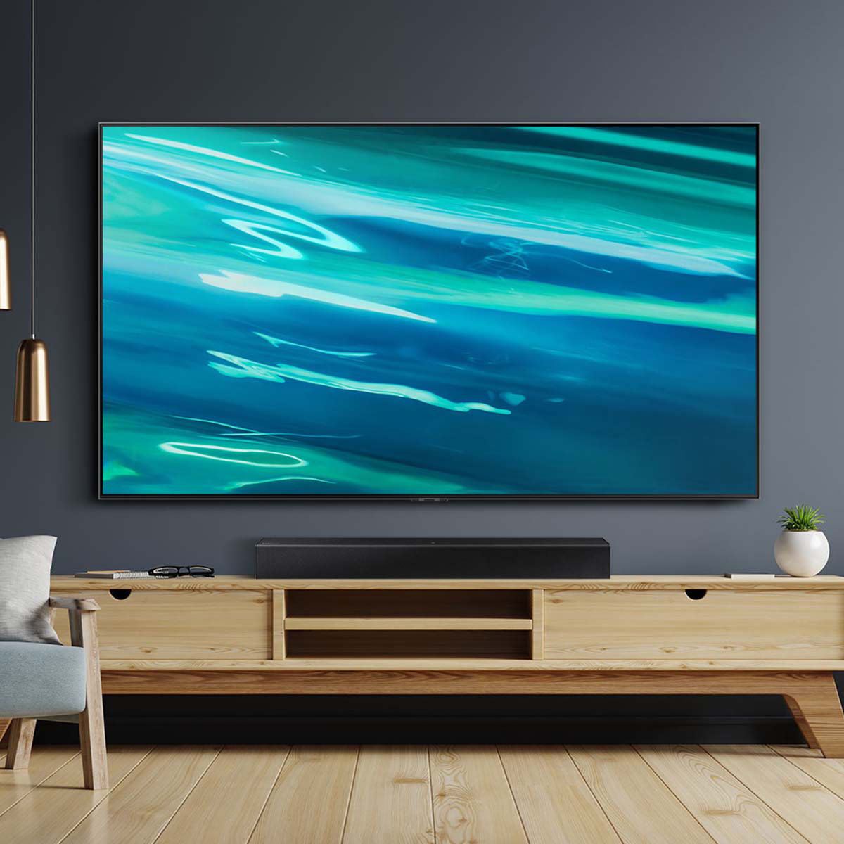 Paquete Smart TV QLED Samsung 55" 4K QN55Q80AAFXZ + Barra de Sonid HW-T400