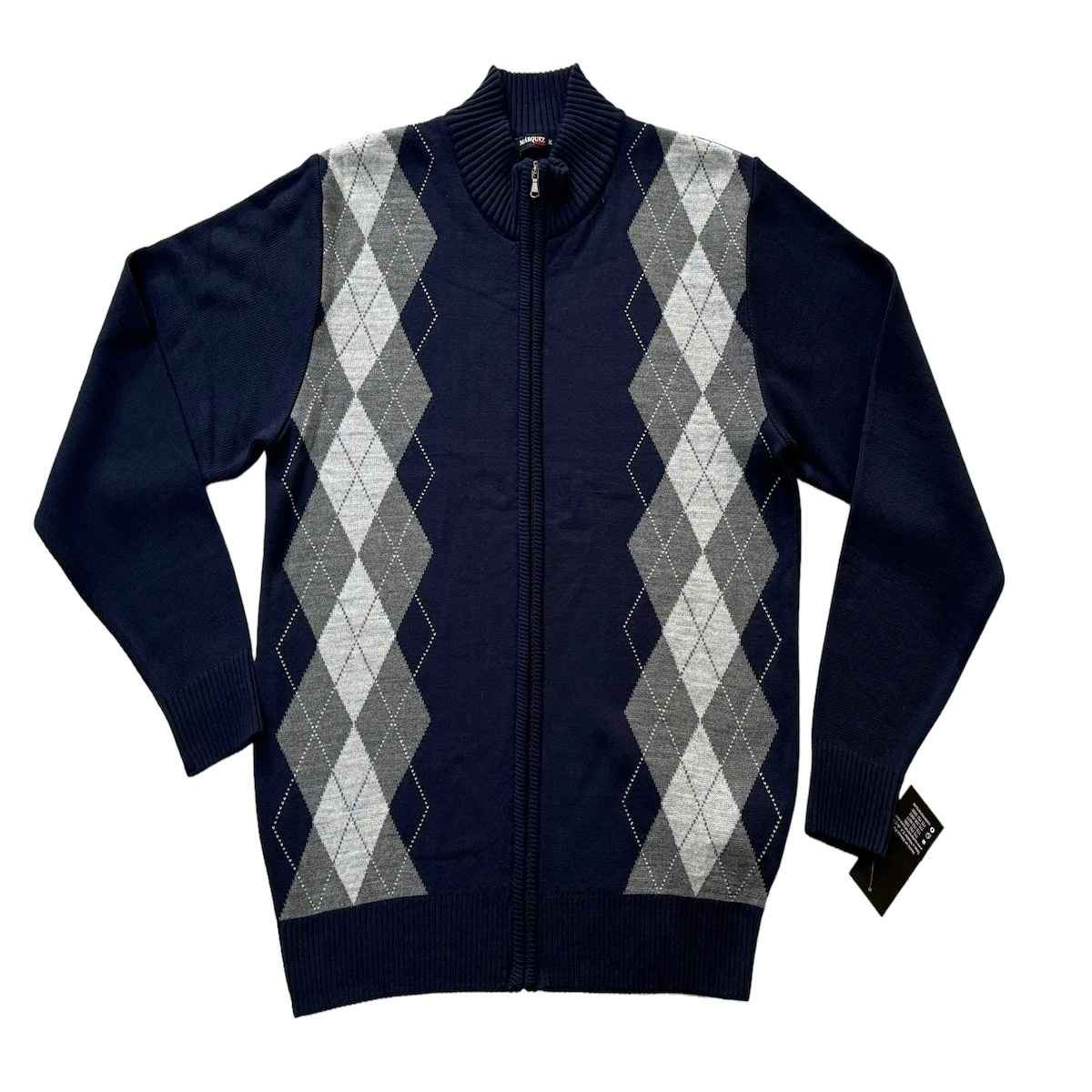 Suéter Cierre Rombos MARQUEZ FRATELLO Marino G para Hombre