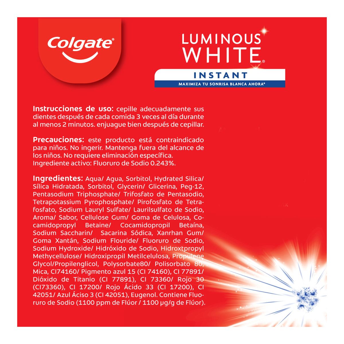 Colgate Luminous white Instant 66 ml