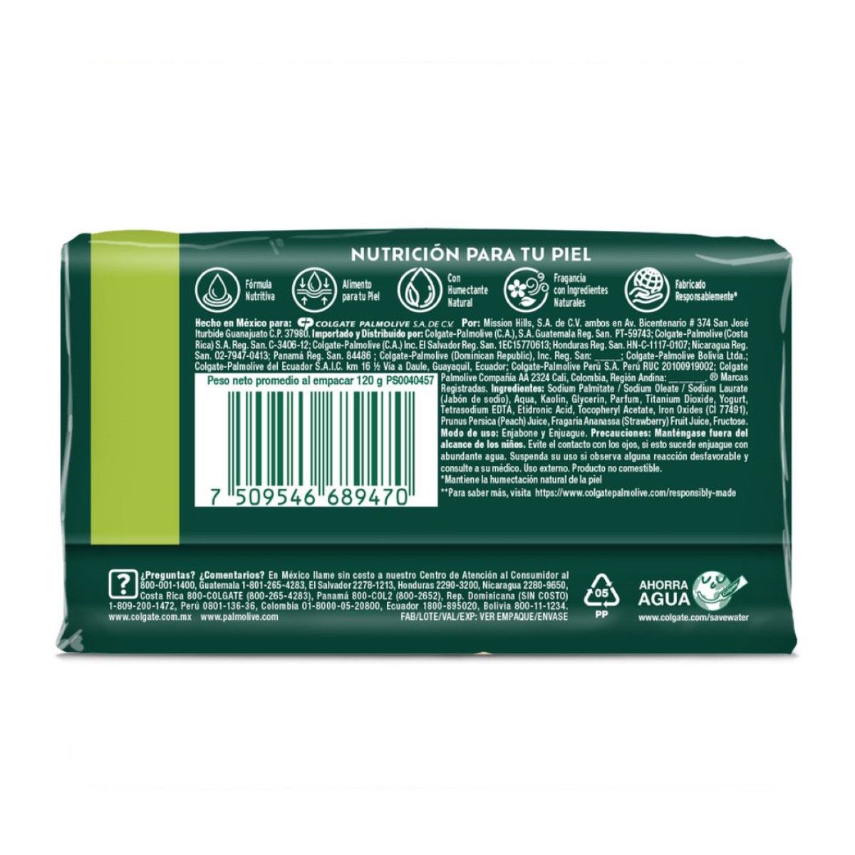 Jabón en Barra Palmolive Naturals Frescura Nutritiva 120g