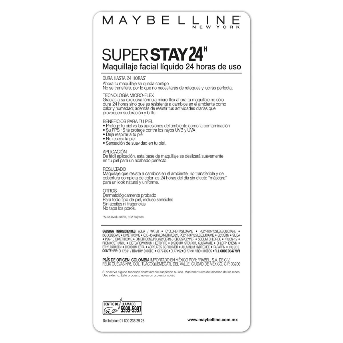 Base de Maquillaje Maybelline New York Super Stay 24 H Honey Beige 30ml