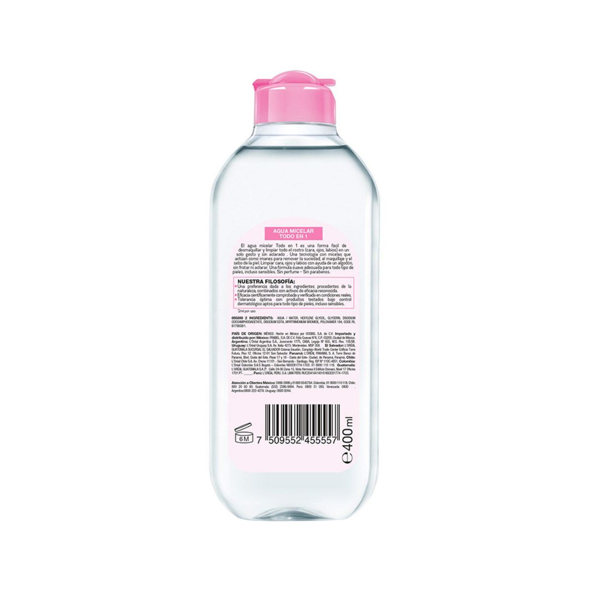 Agua Micelar Desmaquillante para Todo Tipo De Piel Garnier 400 ml