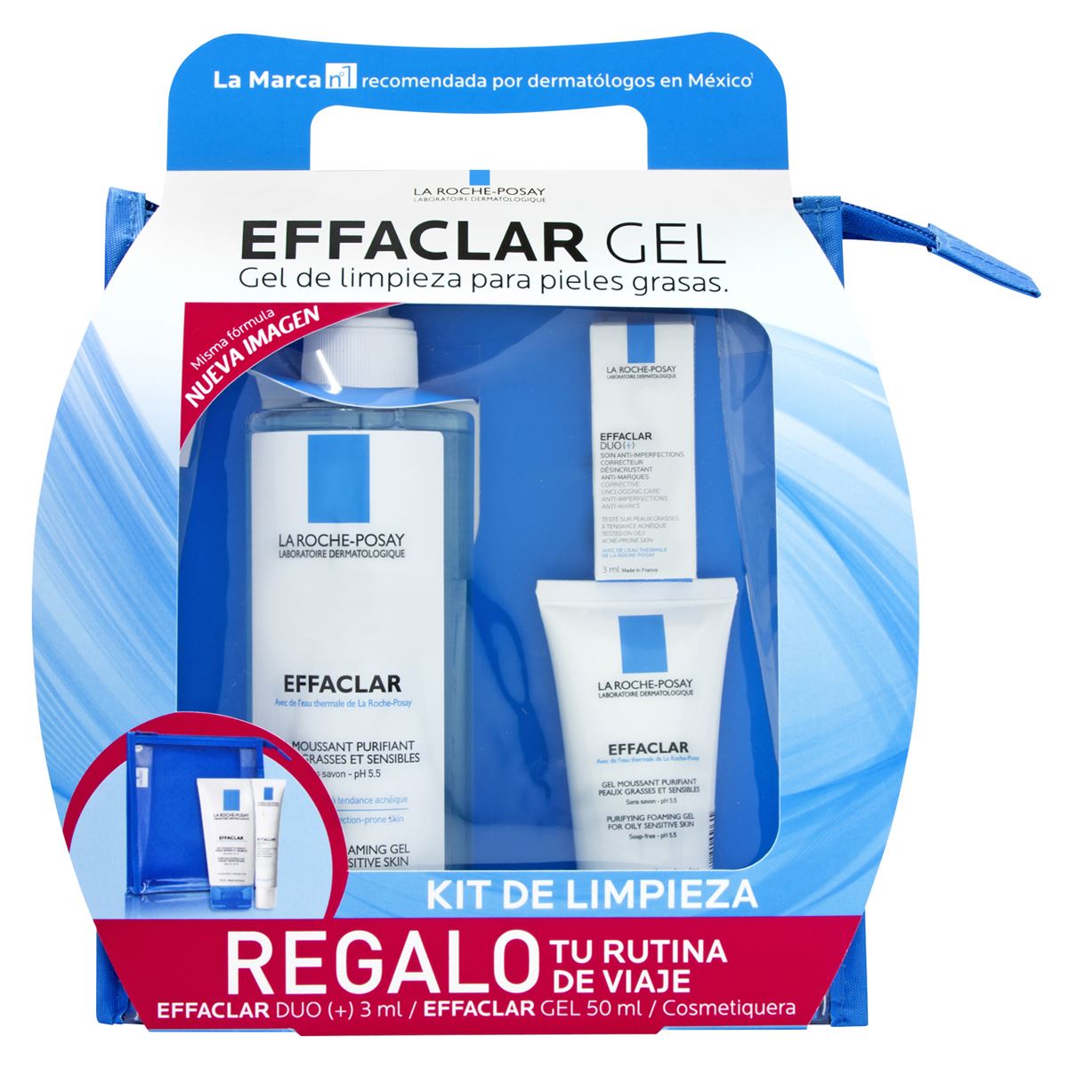 La Roche-Posay Pack Effaclar gel400Ml+Gel50Ml+Ech3Ml