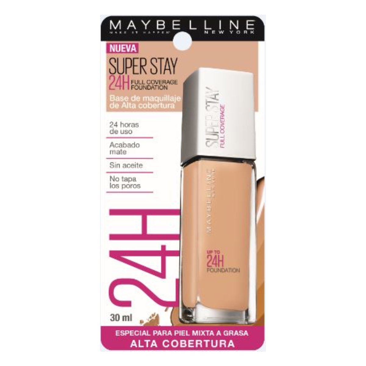 Base de Maquillaje Maybelline New York Super Stay 24H Natural Beige 30ml