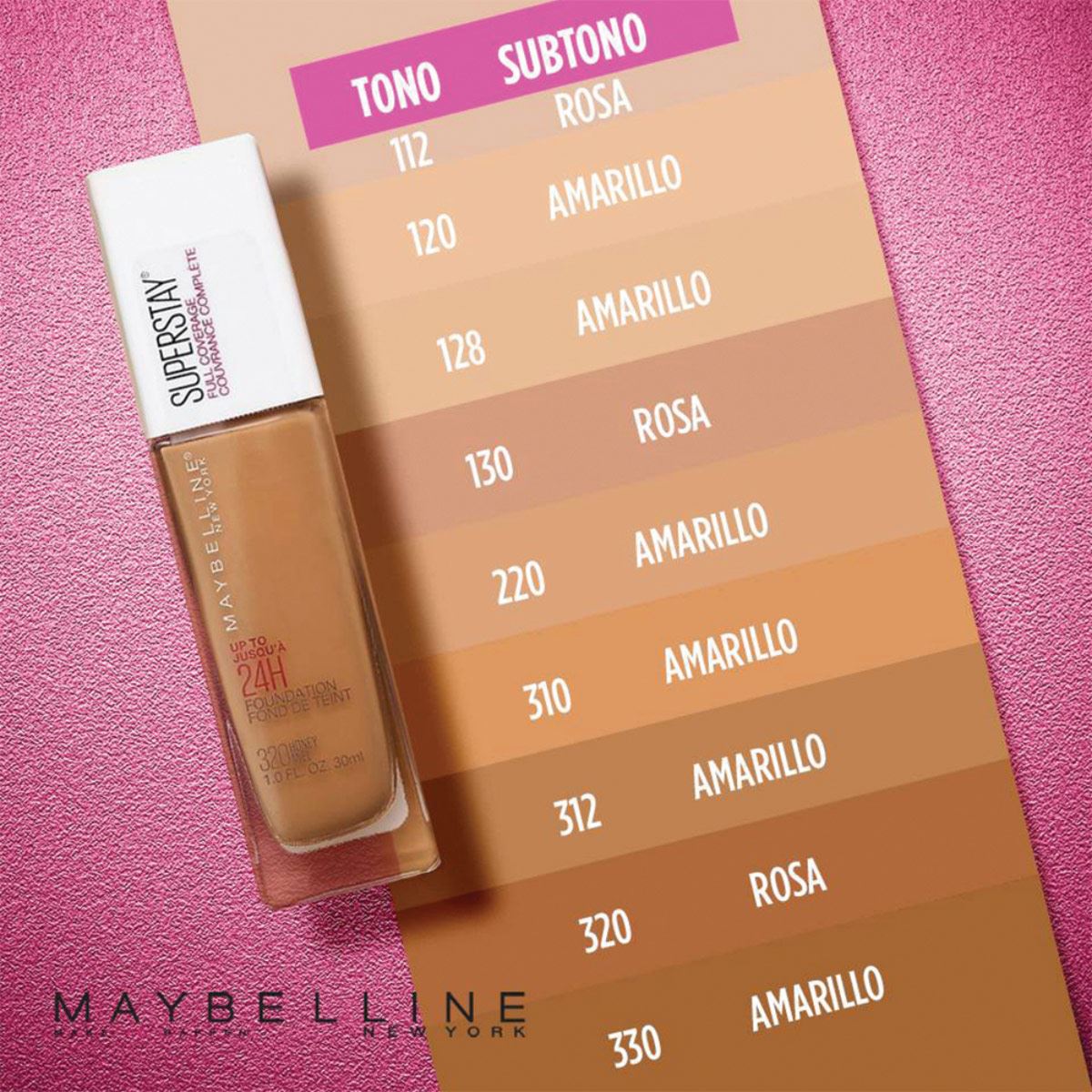 Base de Maquillaje Maybelline New York Super Stay 24H 320 Honey 30ml