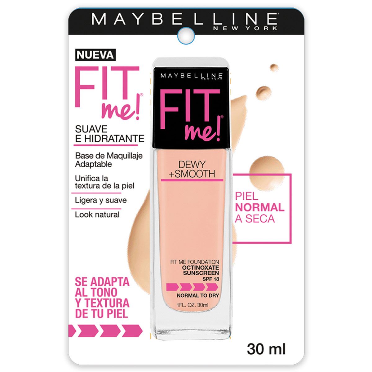 Base de Maquillaje Maybelline New York FIT me! 220 Natural Beige 30ml