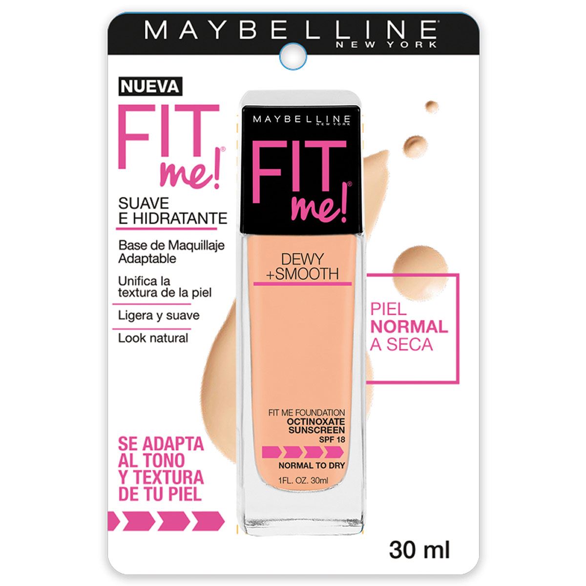 Base de Maquillaje Maybelline New York Fit Me! 310 Sun Beige 30 ml