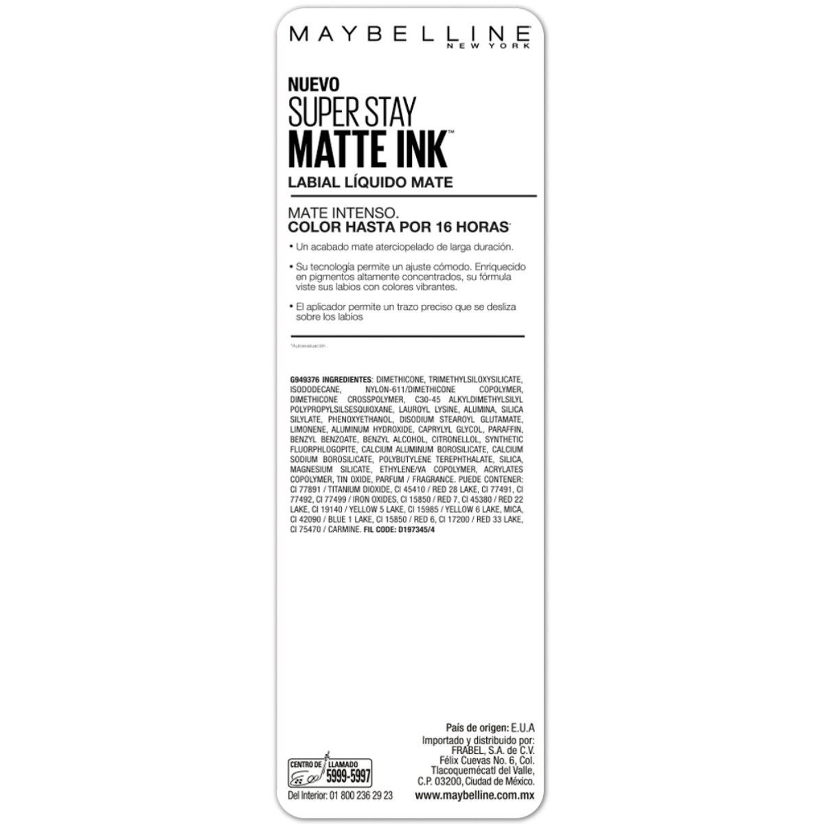 Labial Líquido Maybelline New York Super Stay Matte Ink Inspirer 5ml