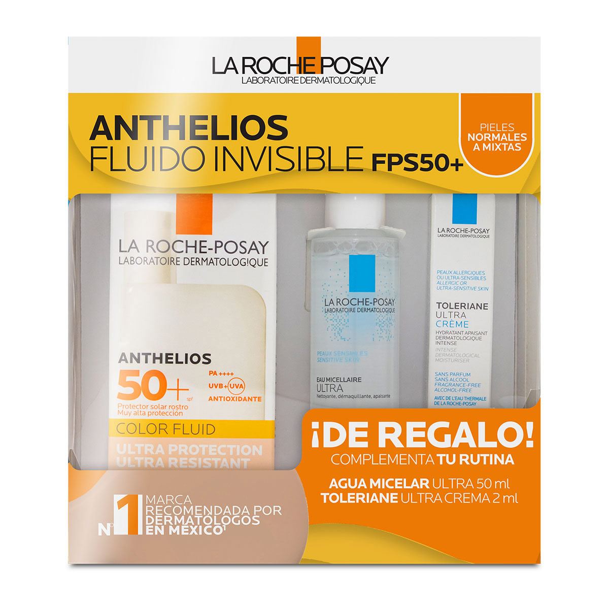 Kit Protector Solar Con Color Piel Normal A Mixta Textura Fluida