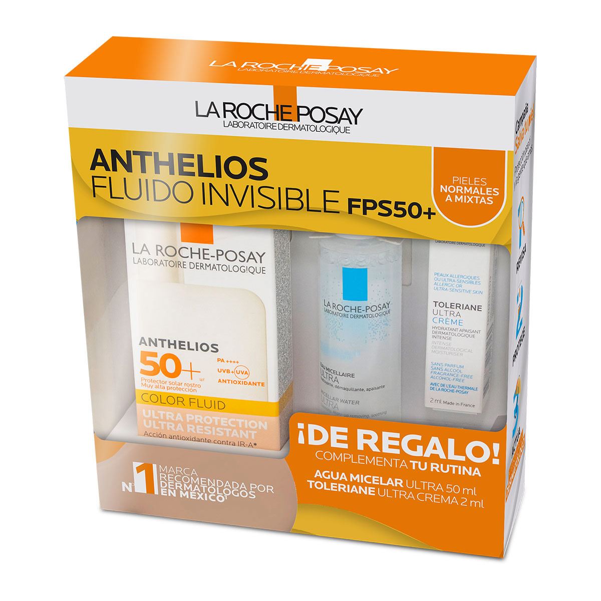 Kit Protector Solar Con Color Piel Normal A Mixta Textura Fluida