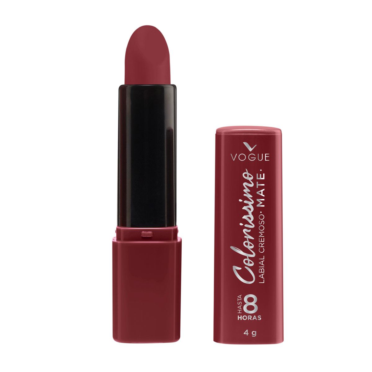 Labial en barra mate hidratante Colorissimo Vogue, Tono Manzana Roja