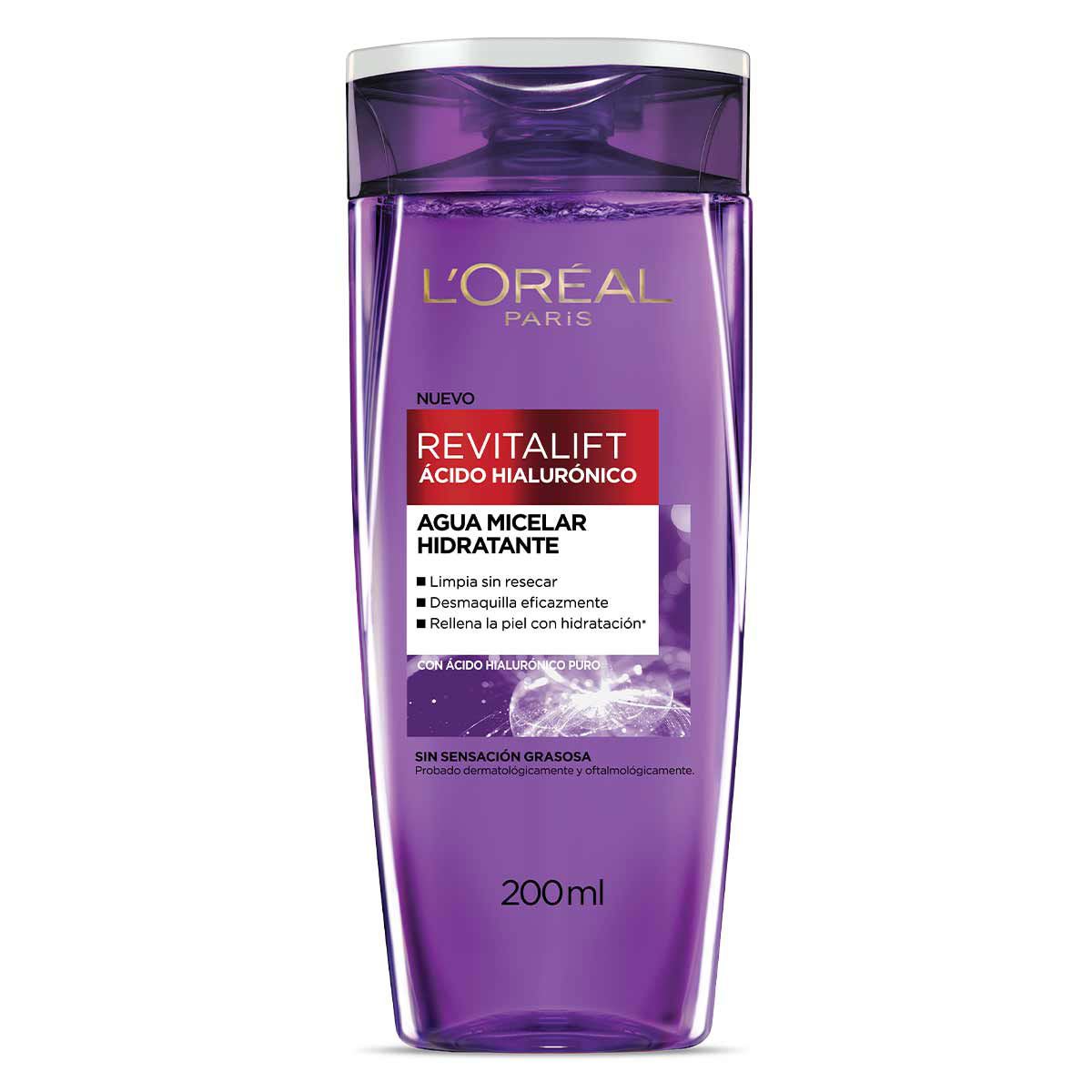 L'Oreal Paris Agua Micelar Con Acido Hialuronico 200 Ml. L'Oreal Paris