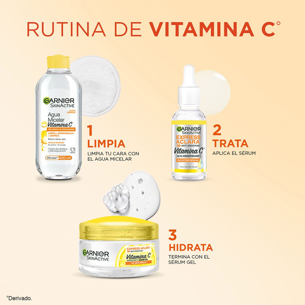 Garnier Skin Active Express Aclara Hidratante Gel Con Vitamina C 50ML