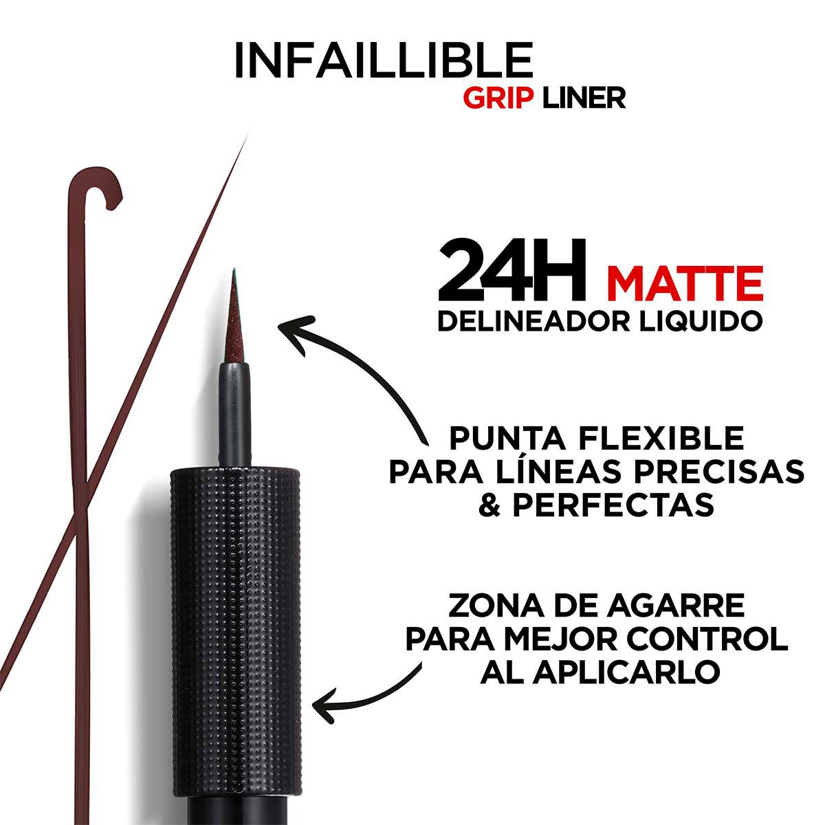 L'Oréal Paris, Delineador De Ojos, Infallible Liquid Matte, 03 Marrón