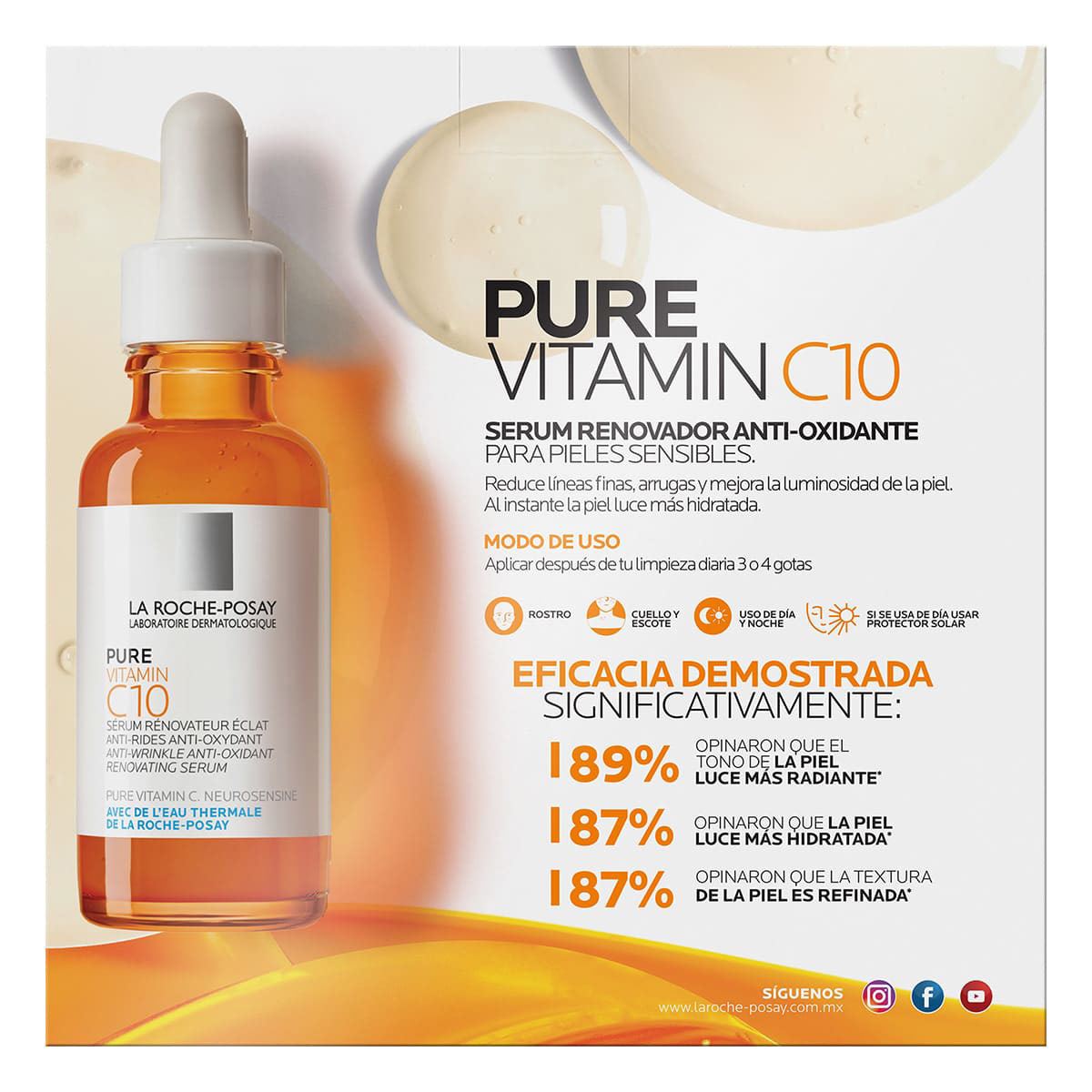 Pack La Roche Posay Pure Vitamin C10 Serum 30ml + Mini PVC 10 + Anthelios Oil Control Fluido UVMune 3ml