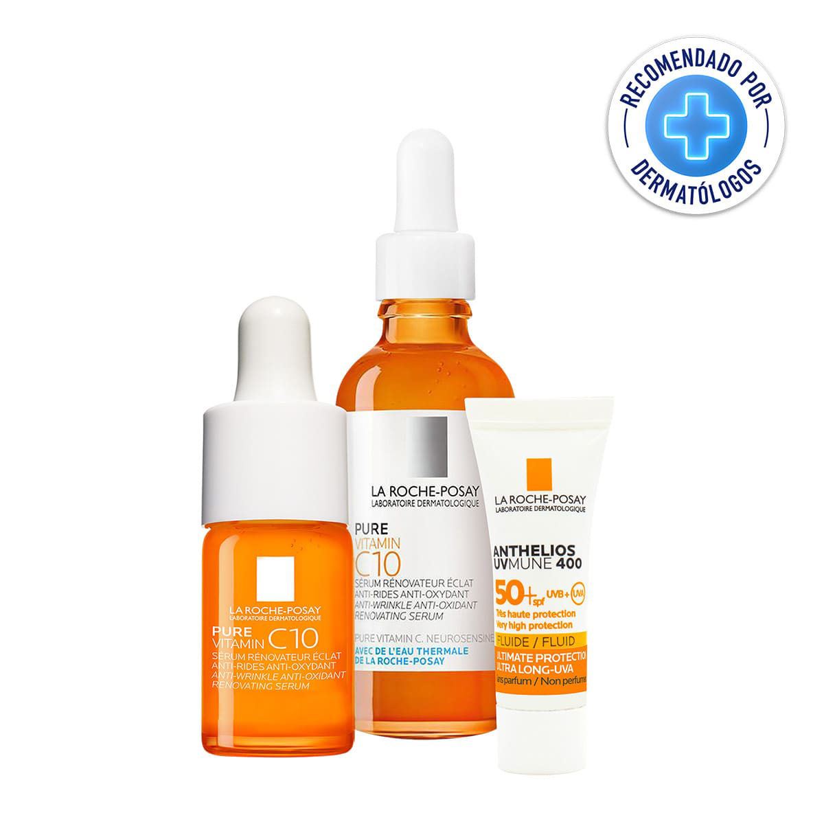 Pack La Roche Posay Pure Vitamin C10 Serum 30ml + Mini PVC 10 + Anthelios Oil Control Fluido UVMune 3ml