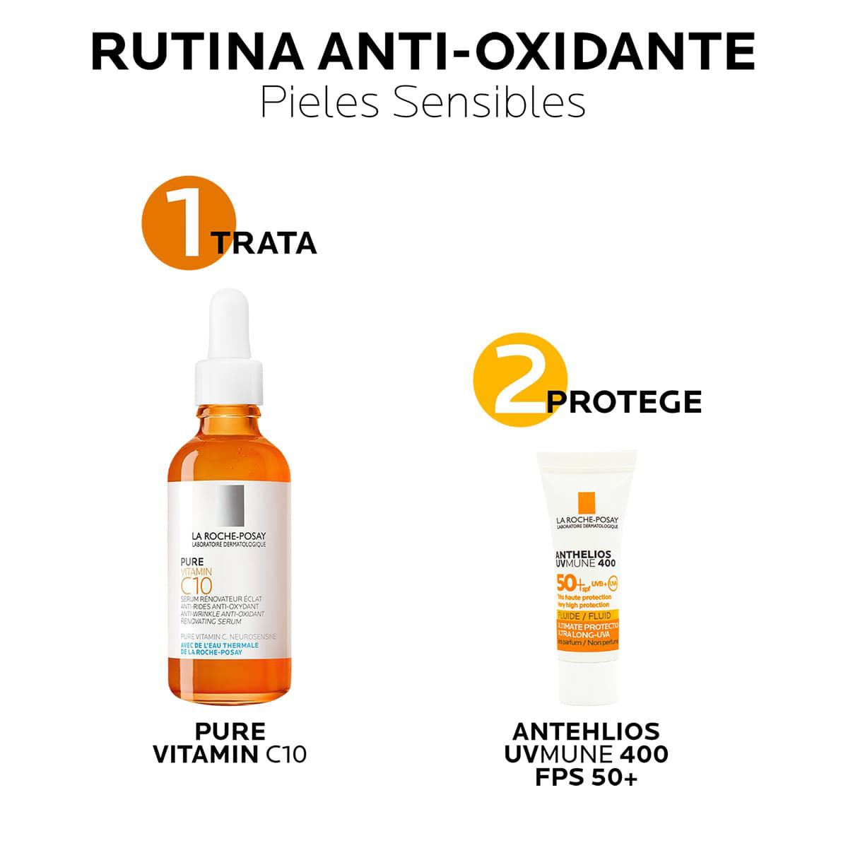 Pack La Roche Posay Pure Vitamin C10 Serum 30ml + Mini PVC 10 + Anthelios Oil Control Fluido UVMune 3ml